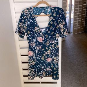 Floral light weight Dress- open back